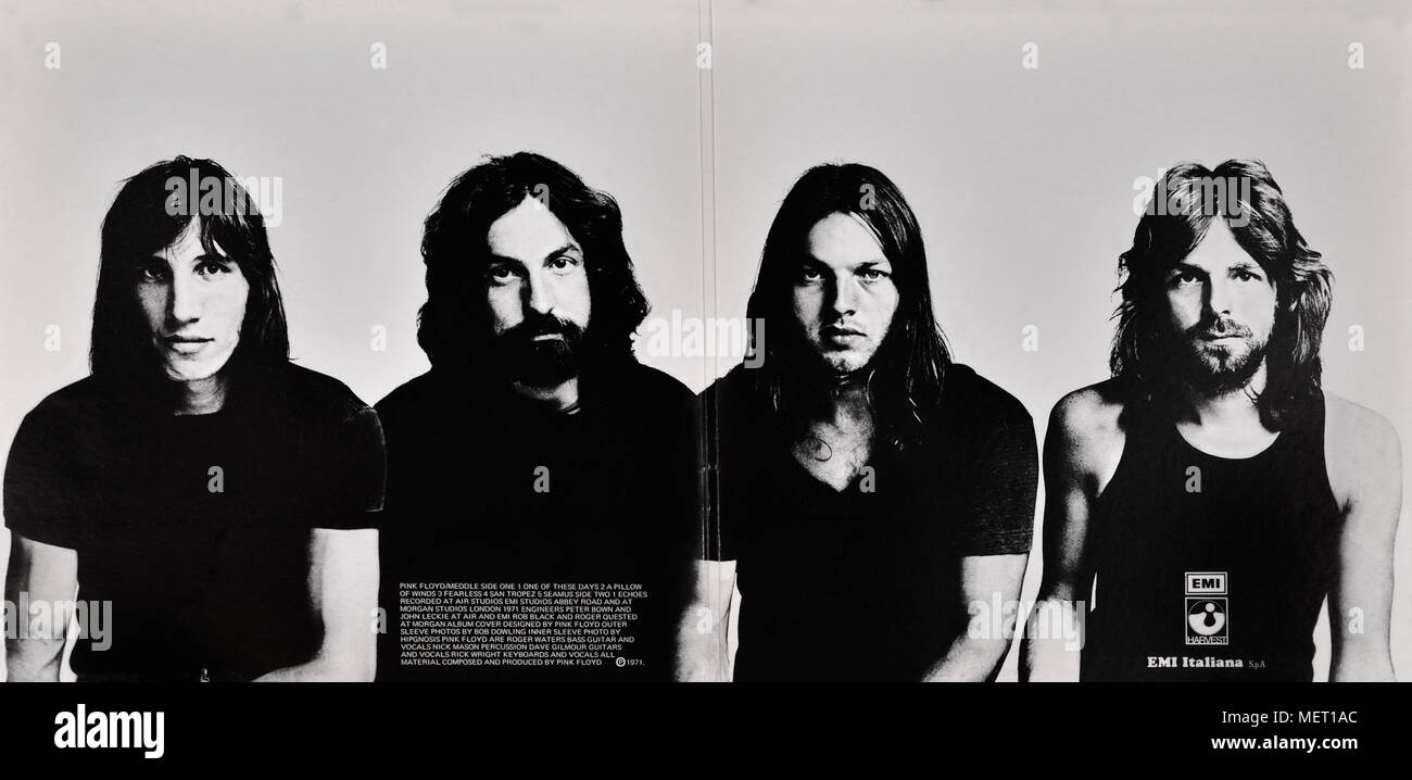 Pink Floyd original vinyl album internal cover - Meddle - 1971 Stock Photo
