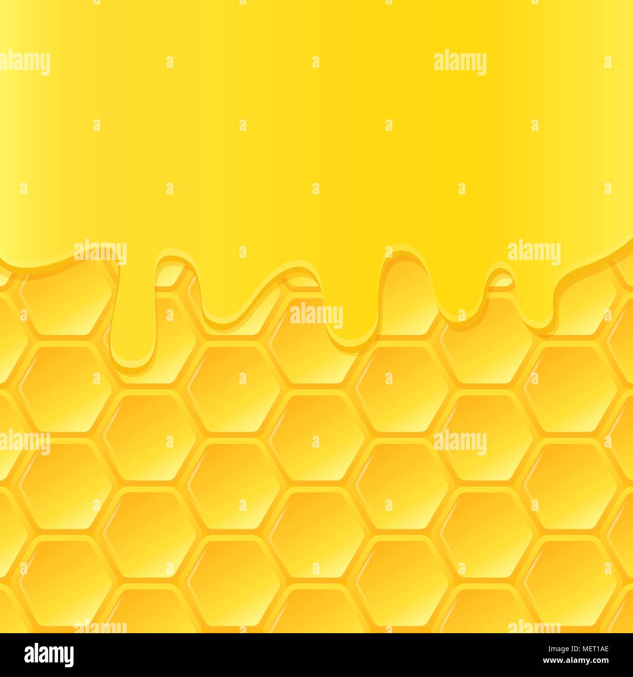 Vector background with honeycomb and flowing honey Stock Vector