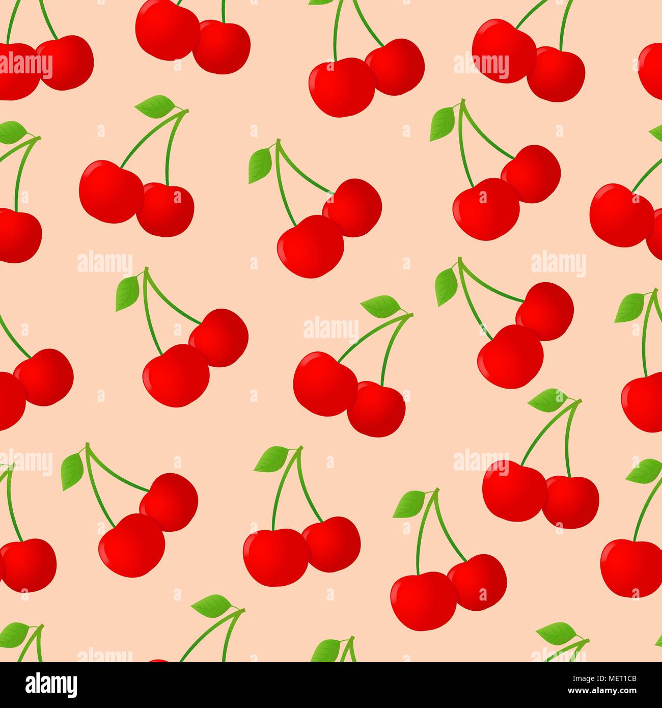 Seamless pattern with cherry Stock Vector