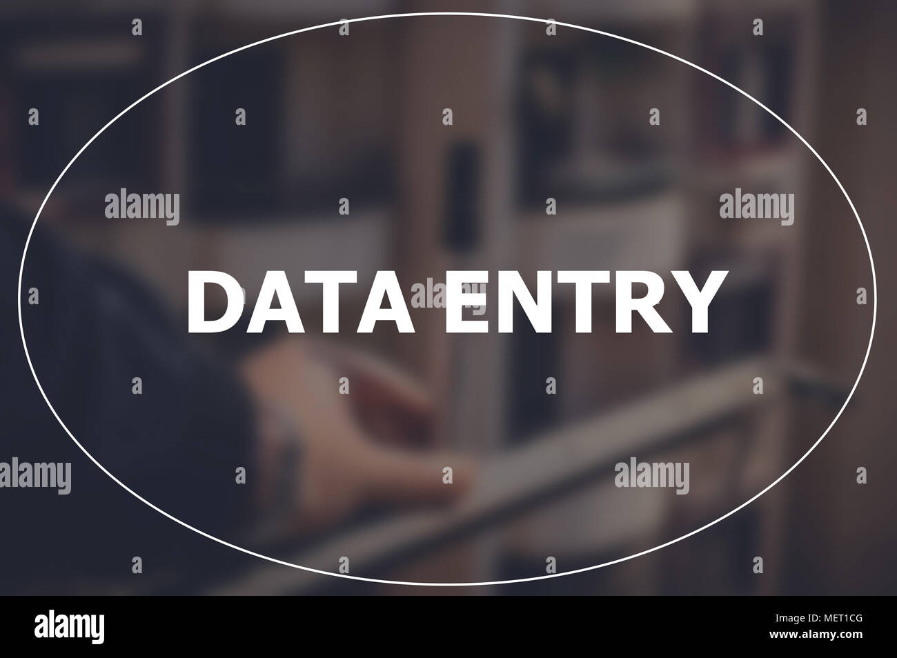 Data entry word with blurring business background Stock Photo