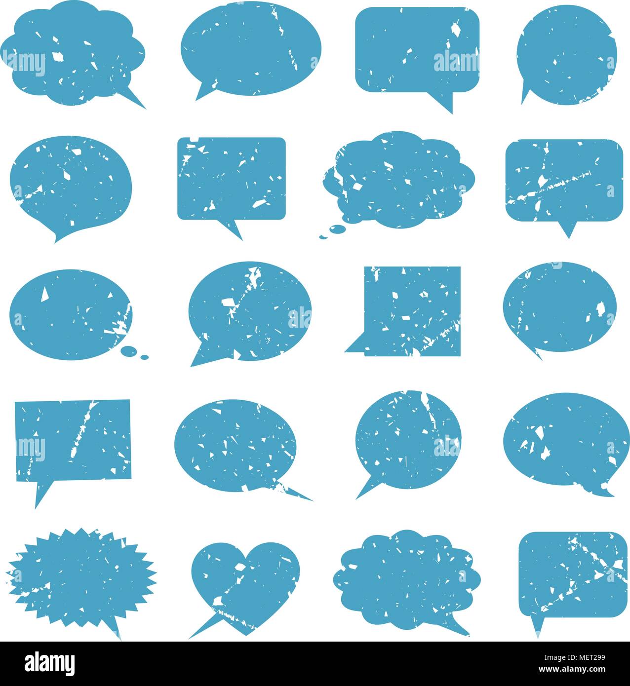 Grunge blue speech bubbles Stock Vector Image & Art - Alamy