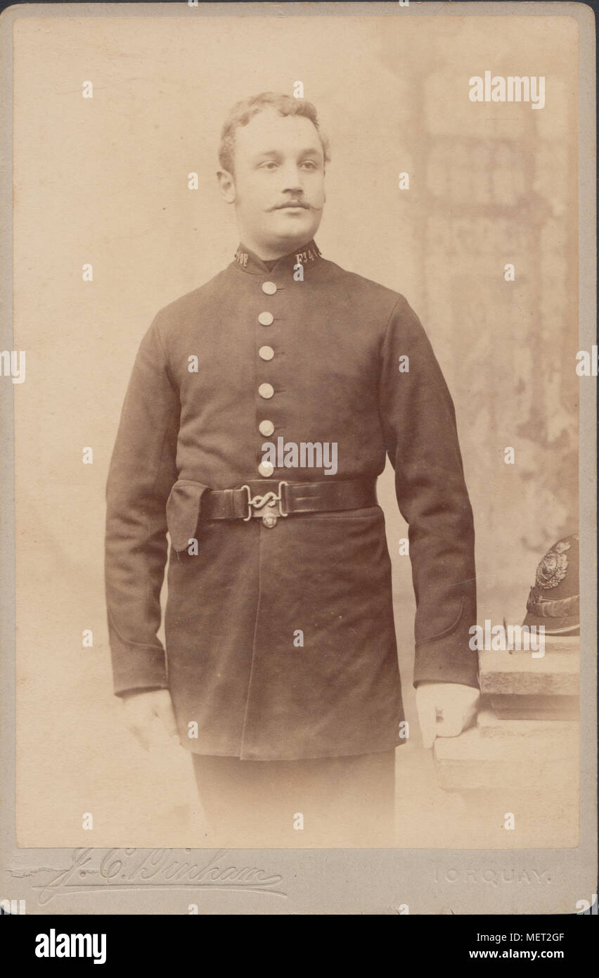 Cabinet Card of Victorian Devon Policeman Stock Photo