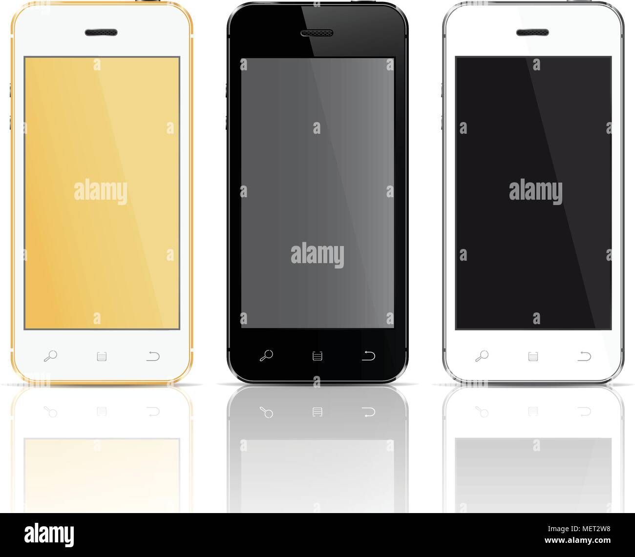 Realistic vector smart phones isolated on white background Stock Vector ...