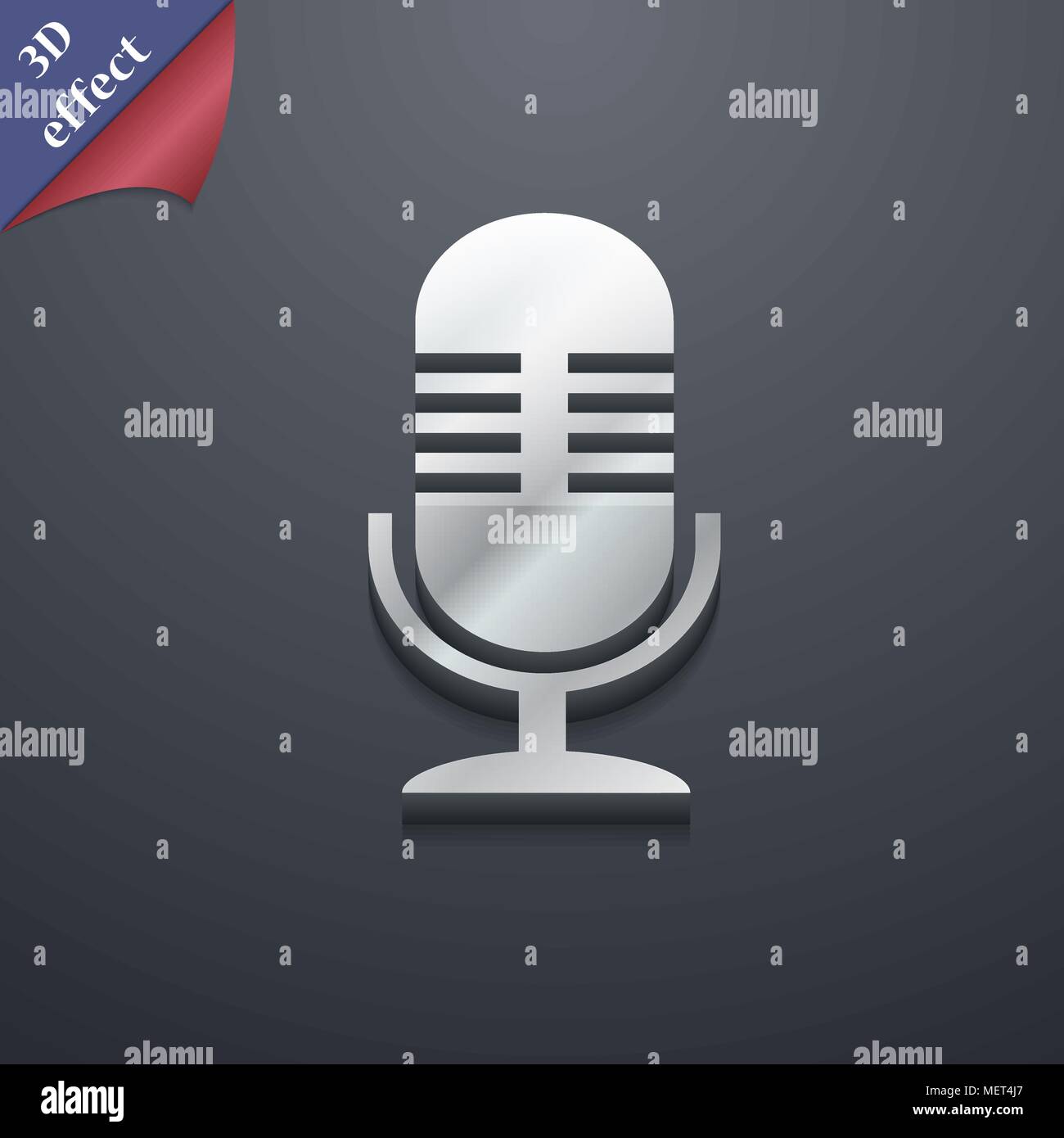 microphone icon symbol. 3D style. Trendy, modern design with space for ...