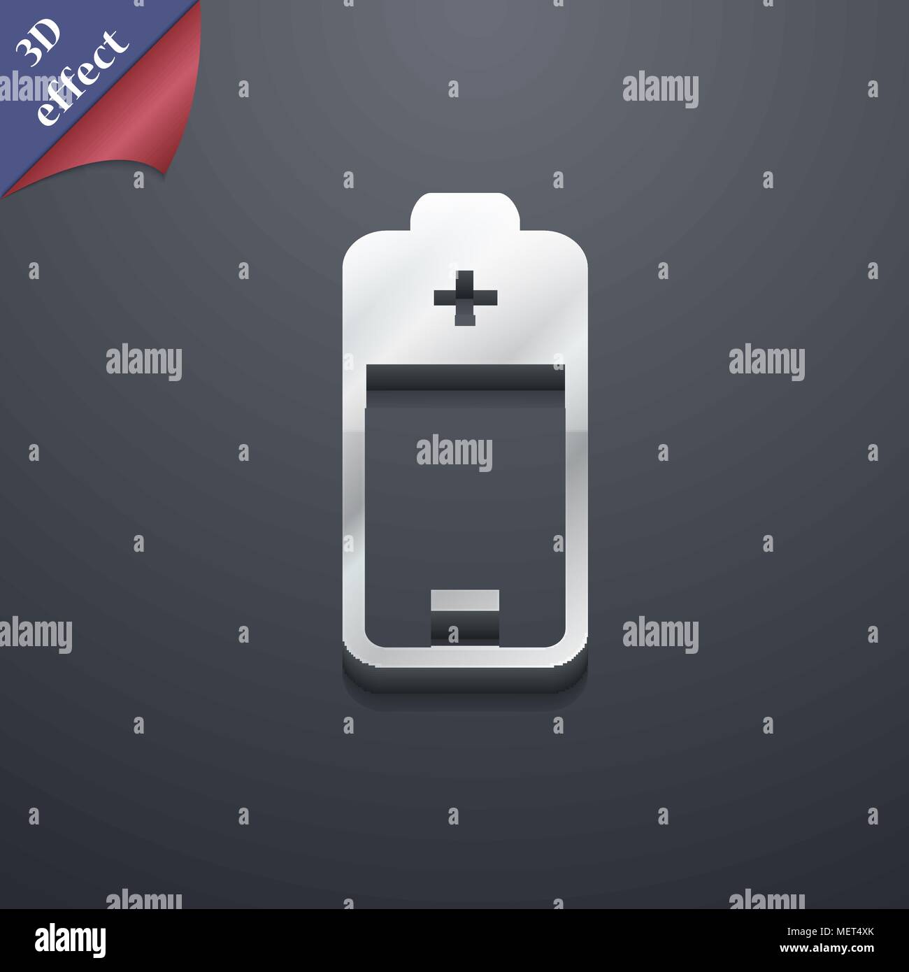 battery icon symbol. 3D style. Trendy, modern design with space for your text Vector illustration Stock Vector