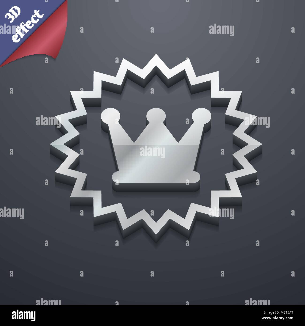 ?rown icon symbol. 3D style. Trendy, modern design with space for your ...