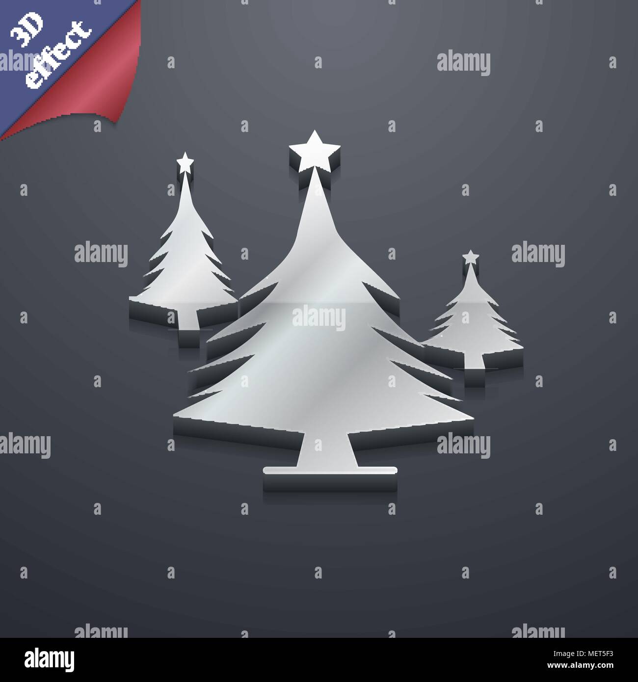 coniferous forest, tree, fir-tree icon symbol. 3D style. Trendy, modern ...