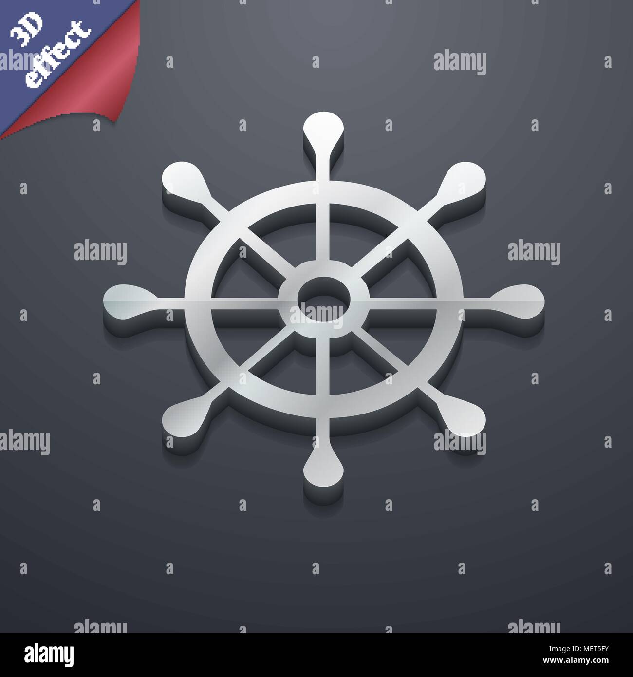 ship helm icon symbol. 3D style. Trendy, modern design with space for ...