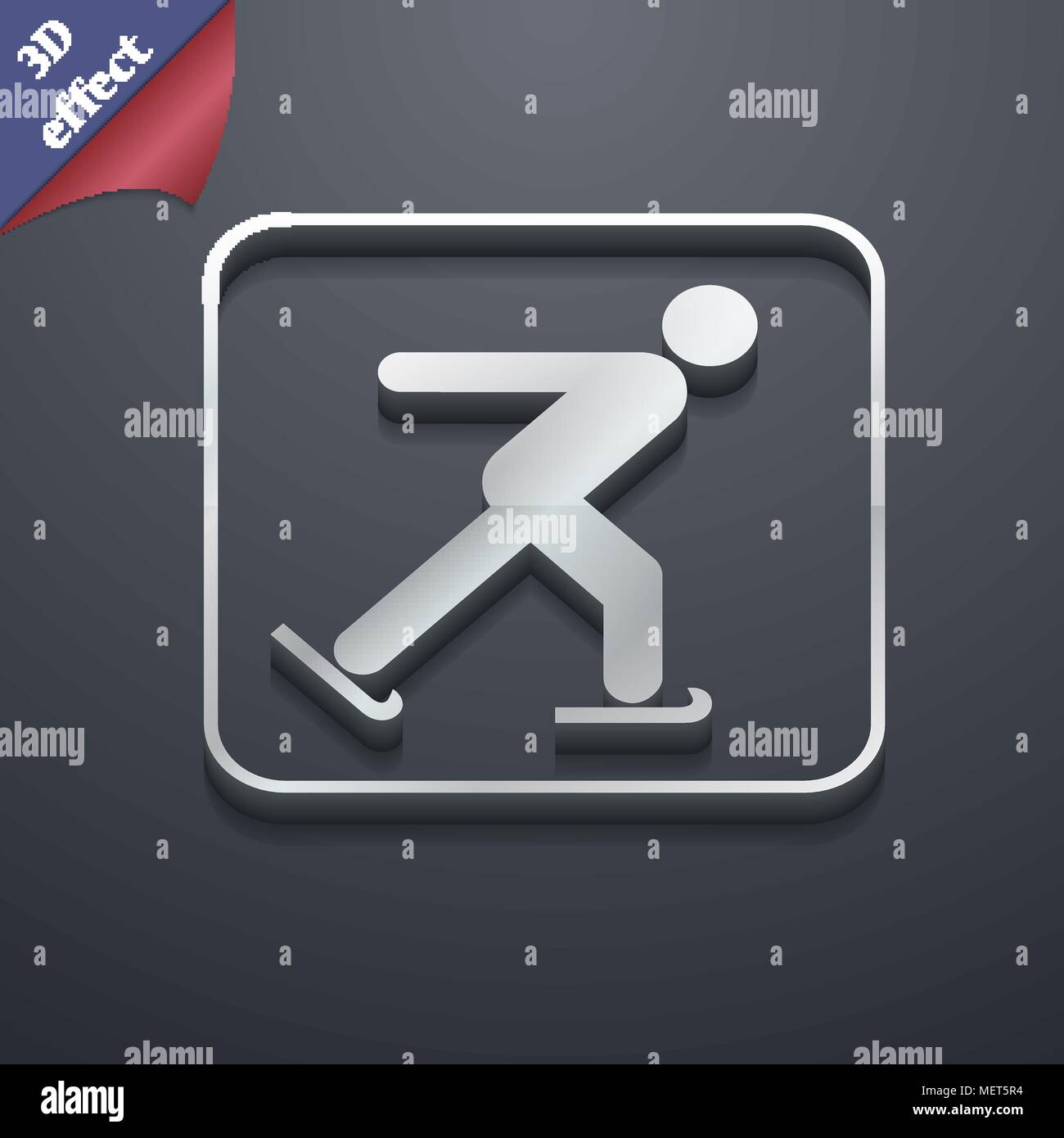 Ice skating icon symbol. 3D style. Trendy, modern design with space for ...