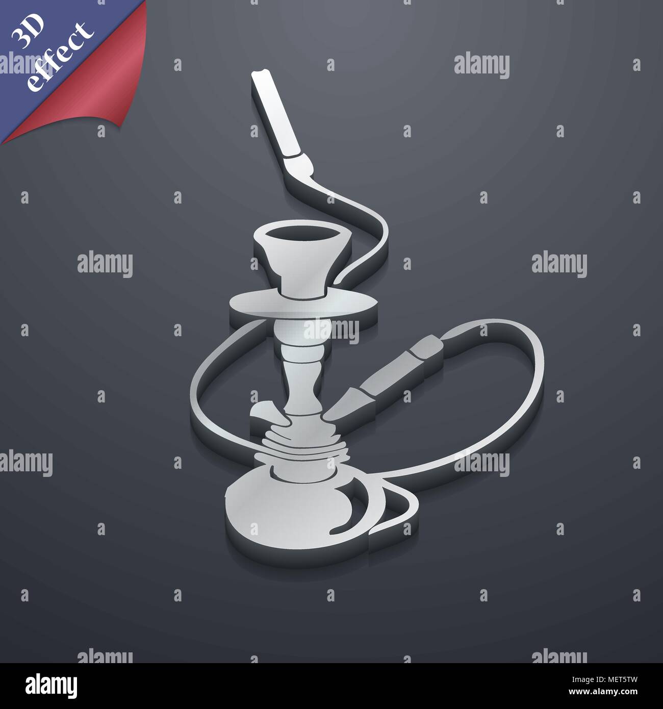 Hookah icon symbol. 3D style. Trendy, modern design with space for your
