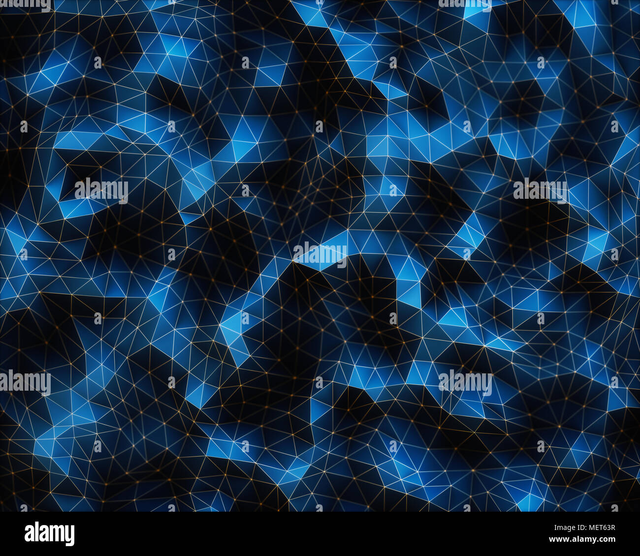 3D illustration. Abstract image, connections in lines and geometric shapes. Concept of technology for use as background. Stock Photo