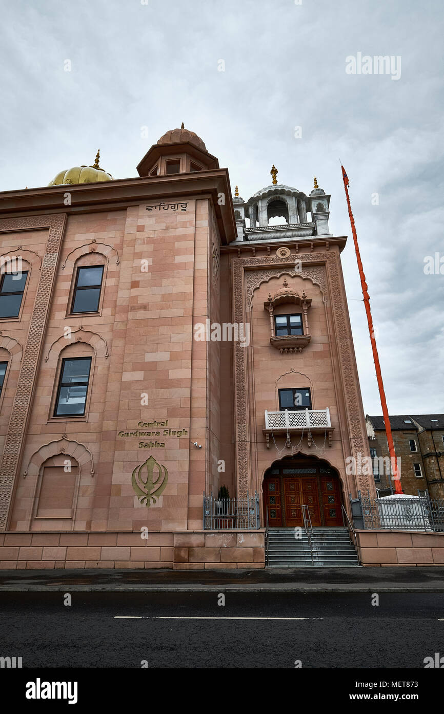 Central Gurdwara - Singh Sabha - Glasgow - Scotland Stock Photo