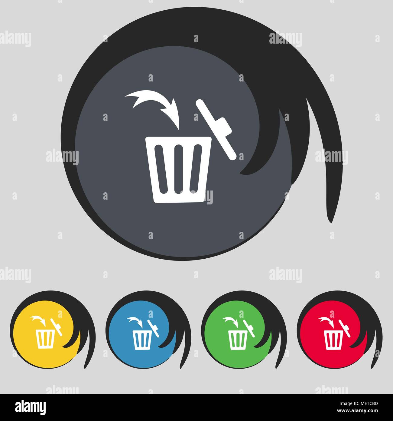Recycle bin sign icon. Bins symbol. Set colourful buttons. Vector