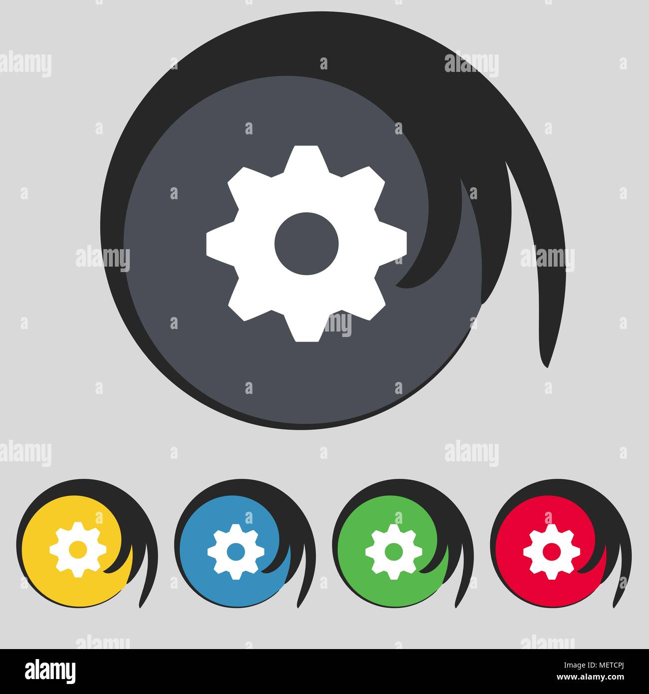 Cog settings sign icon. Cogwheel gear mechanism symbol. Set colourful ...
