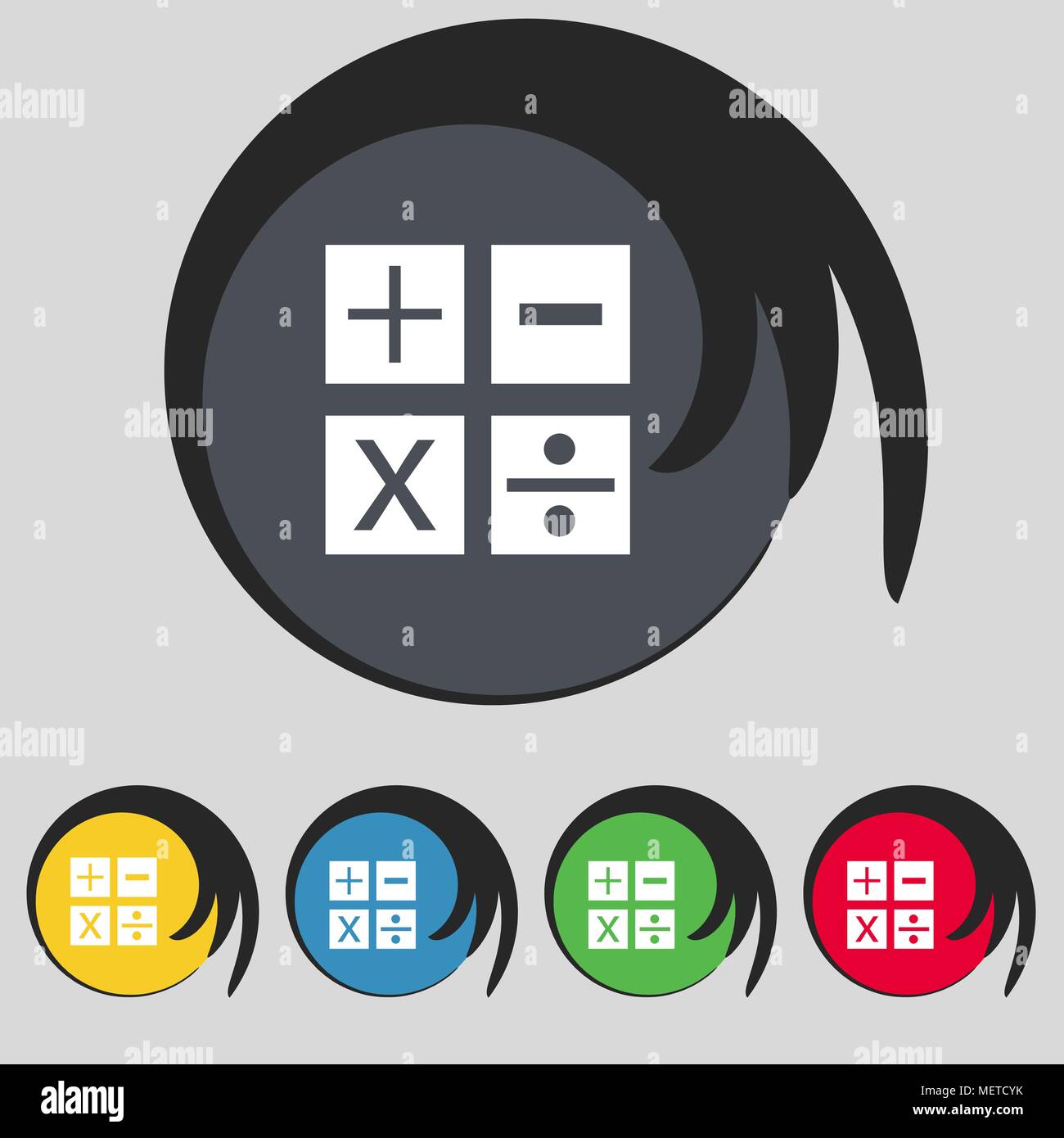 Multiplication, division, plus, minus icon Math symbol Mathematics Set ...