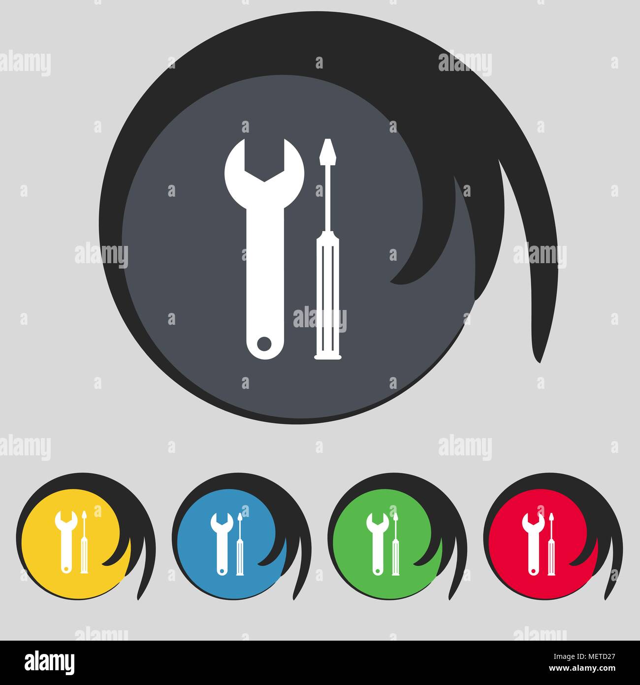 Repair tool sign icon. Service symbol. screwdriver with wrench. Set of ...