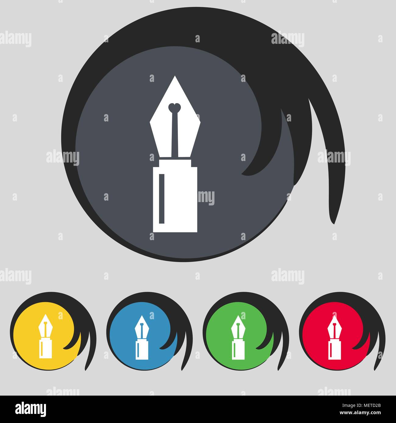 Pen sign icon. Edit content button. Set of colored buttons. Vector ...