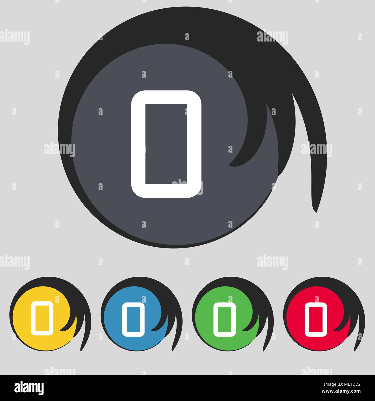 number zero icon sign. Set of coloured buttons. Vector illustration ...