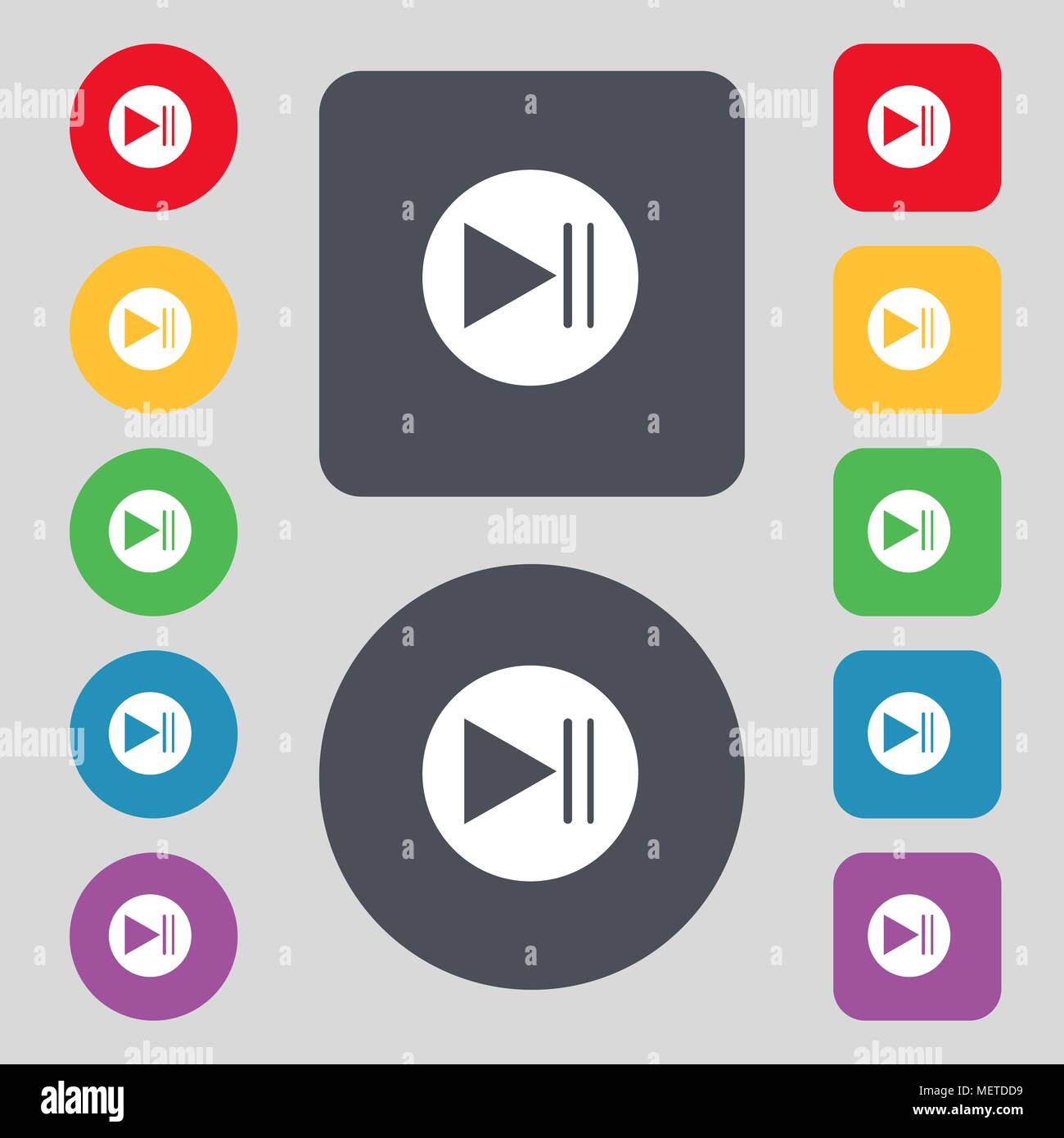 Arrow sign icon. Next button. Navigation symbol. Set colourful buttons ...