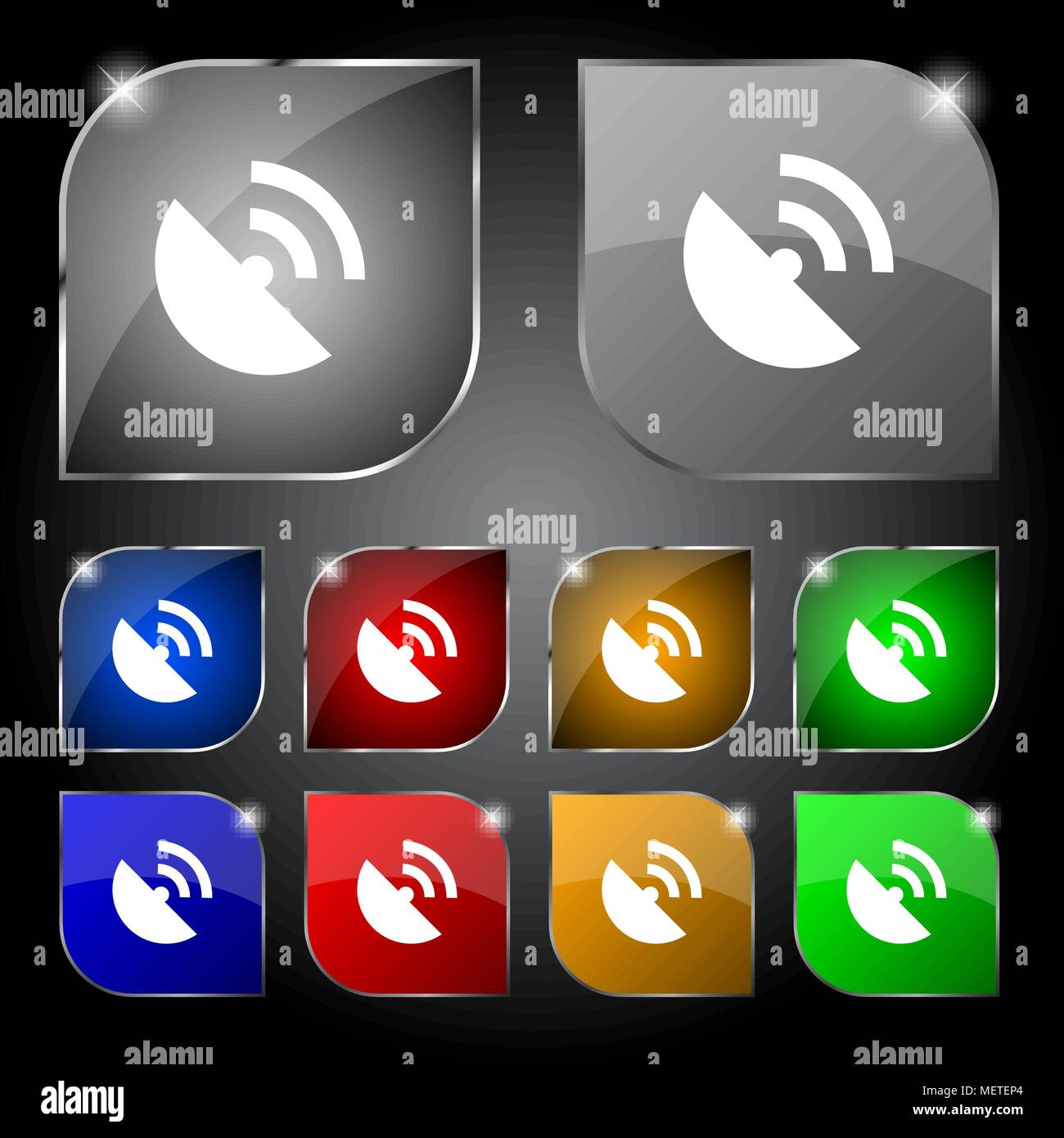 GPS icon. Flat modern Set colourful buttons. Vector illustration Stock ...