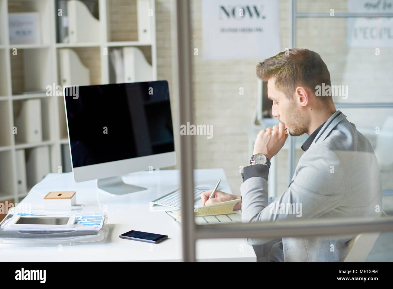 Writing down Creative Ideas Stock Photo