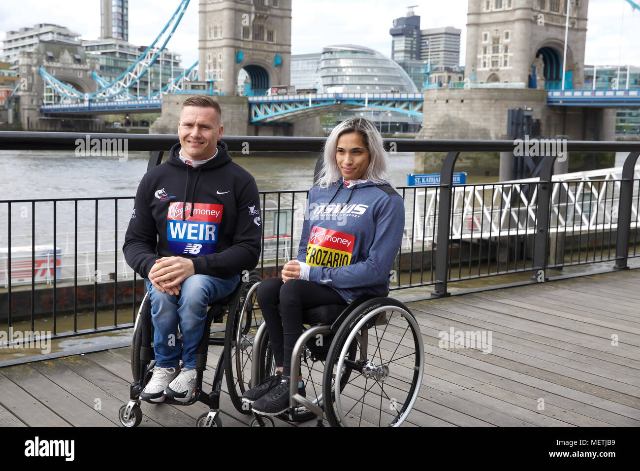 London,UK,23rd April 2018,London Marathon wheelchair winners photocall