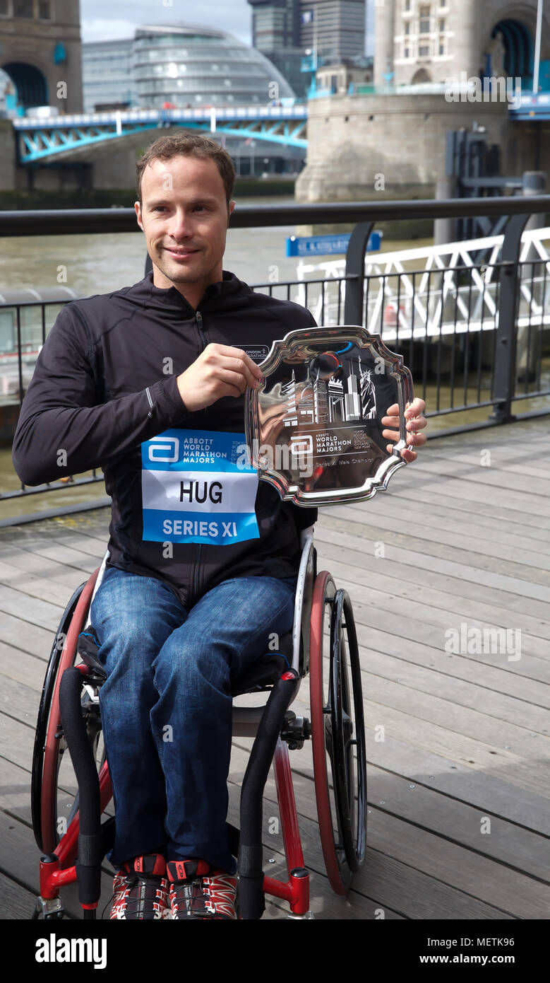 London,UK,23rd April 2018,London Marathon wheelchair winners photocall
