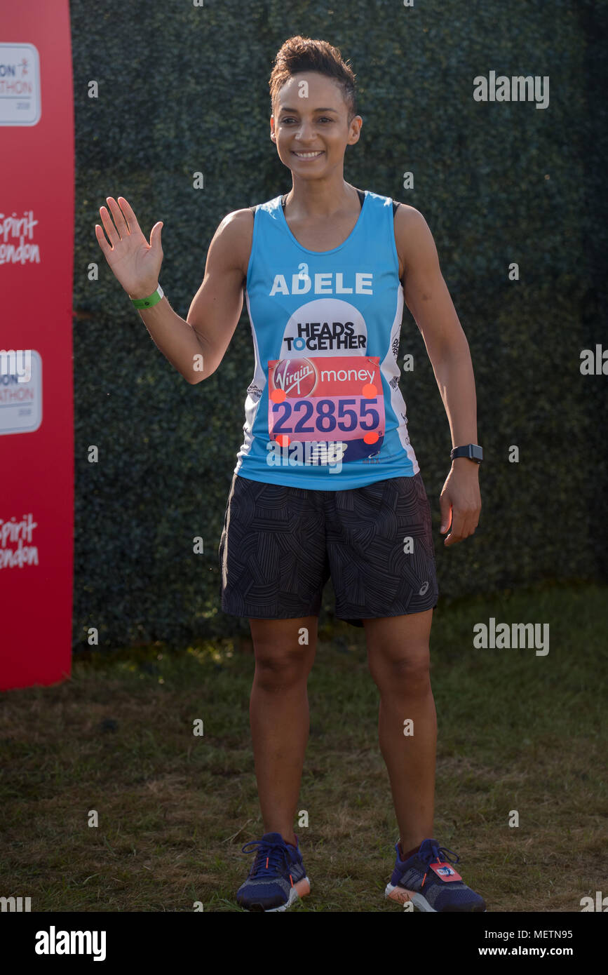 Adele Roberts at London Marathon 2018 on 22 April 2018, Blackhealth, London, UK. Stock Photo