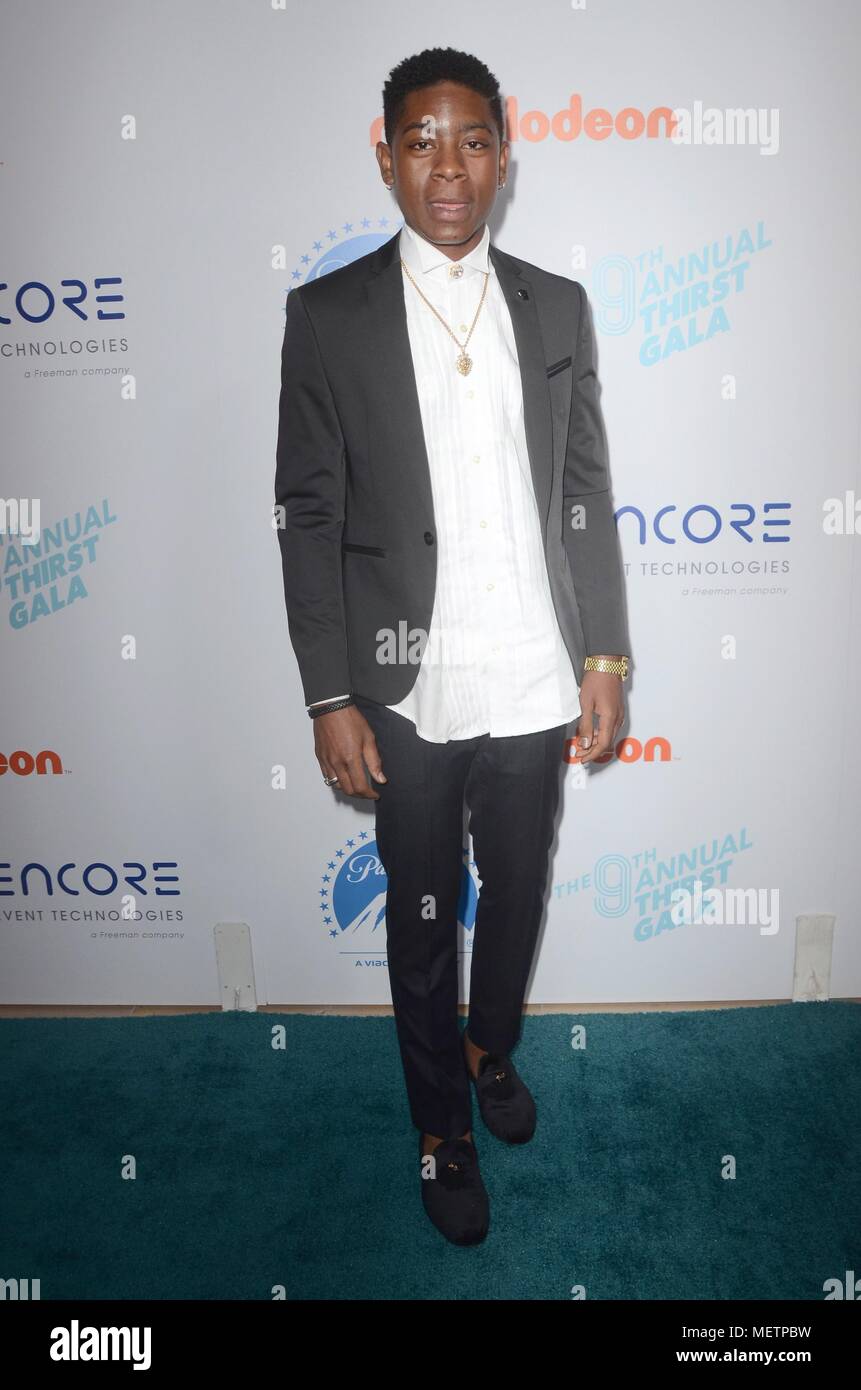 Beverly Hills, CA. 21st Apr, 2018. RJ Cyler at arrivals for 9th Annual Thirst Gala, Beverly Hilton Hotel, Beverly Hills, CA April 21, 2018. Credit: Priscilla Grant/Everett Collection/Alamy Live News Stock Photo