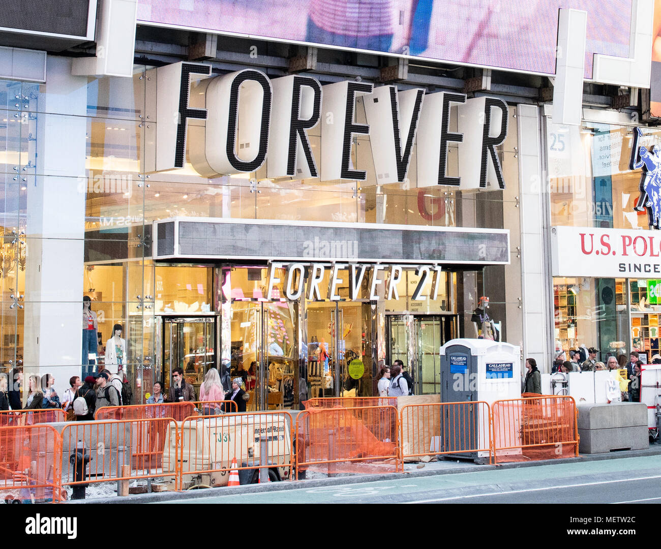 Times Square in New York City - 1540 Broadway - Disney Store - Forever 21  Metal Print