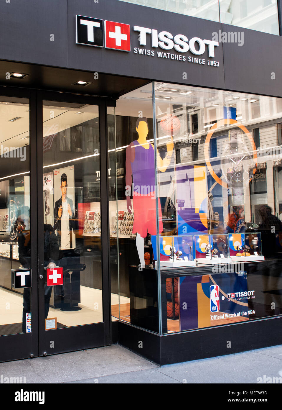 Tissot store on Fifth Avenue in New York City. Stock Photo