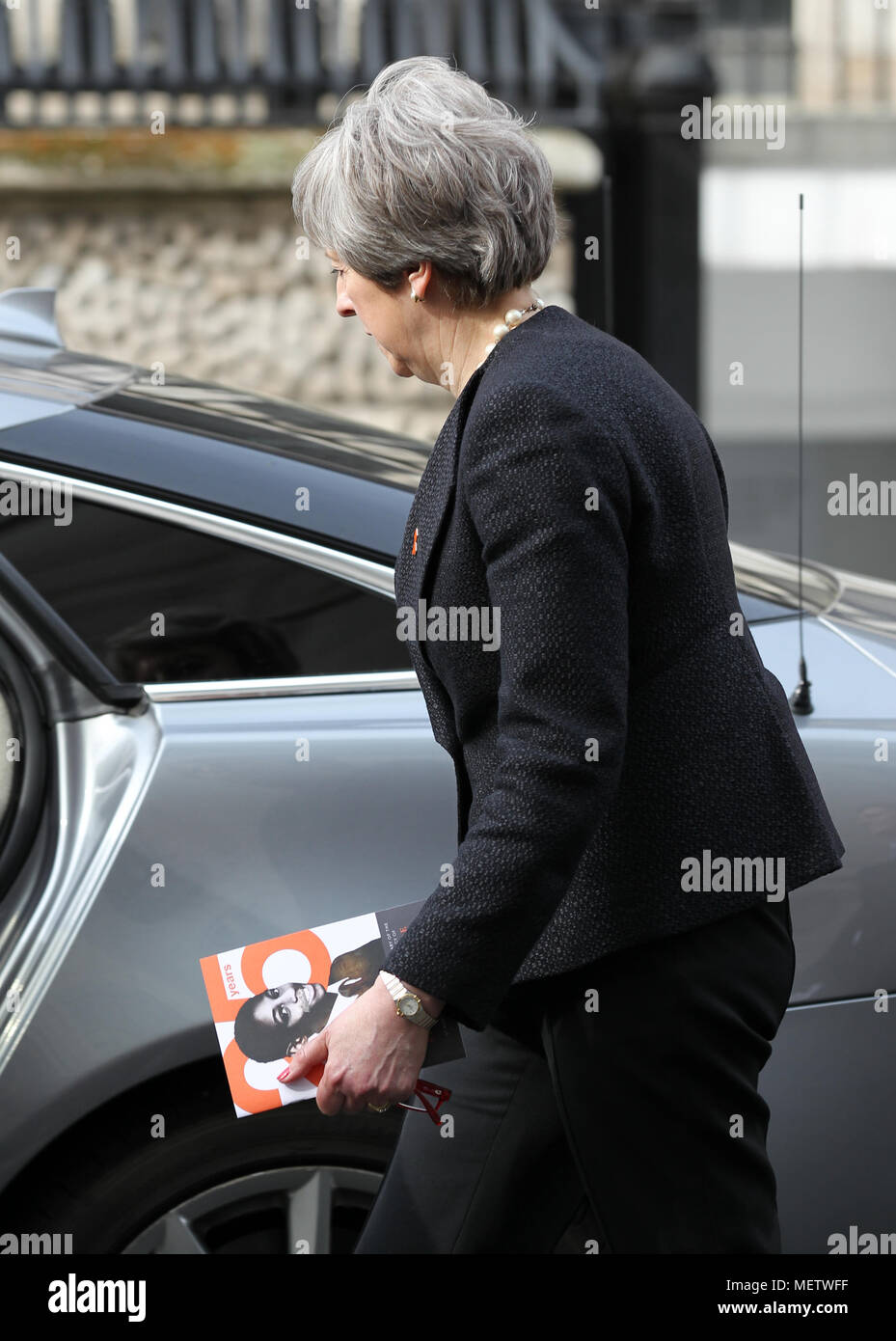 London, UK, 23rd April 2018. Theresa May attends the Stephen Lawrence Memorial, St Martin in the Fields. Credit: WFPA/Alamy Live News Stock Photo