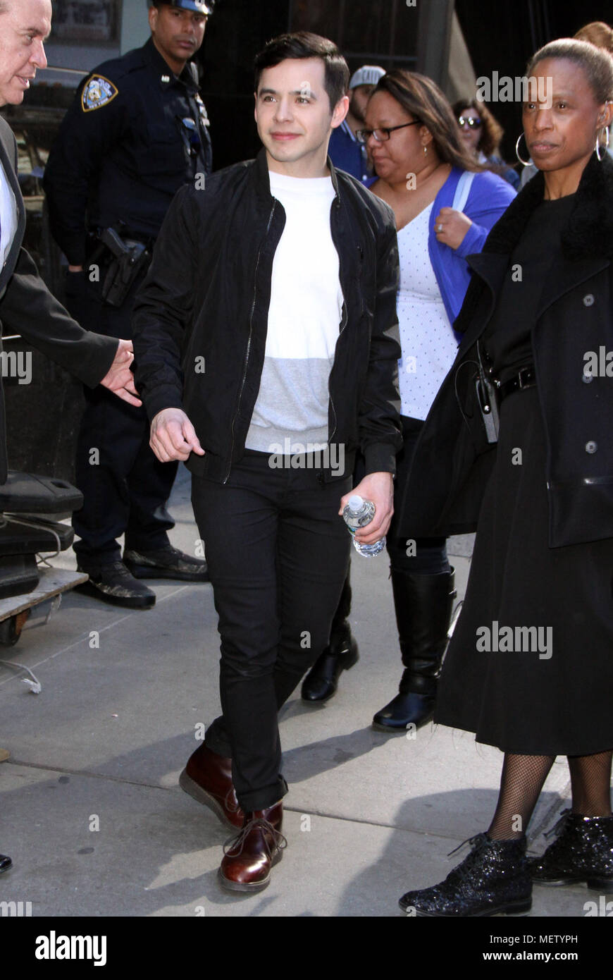 NEW YORK, NY - APRIL 23: David Archuleta seen after an appearance on Good Morning America promoting  America Idol on April 23, 2018 in New York City. Credit: RW/MediaPunch Stock Photo