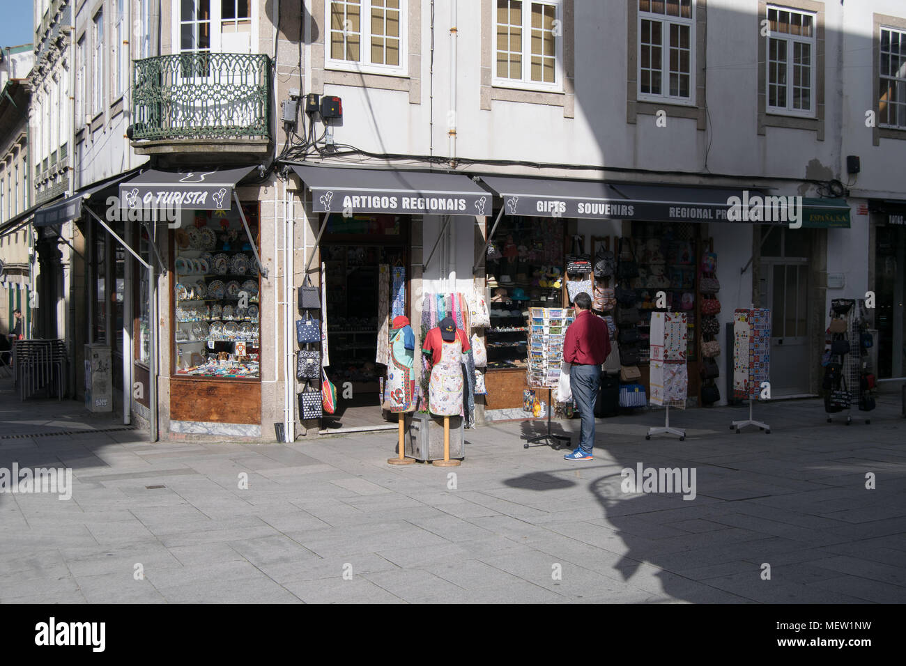 Touristic gift strore 'O turista' in Braga, Portugal Stock Photo