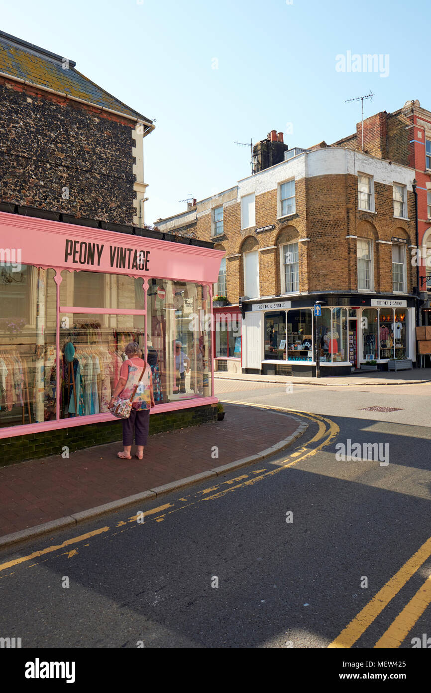 The old town and vintage shops of Margate in Kent England UK Stock