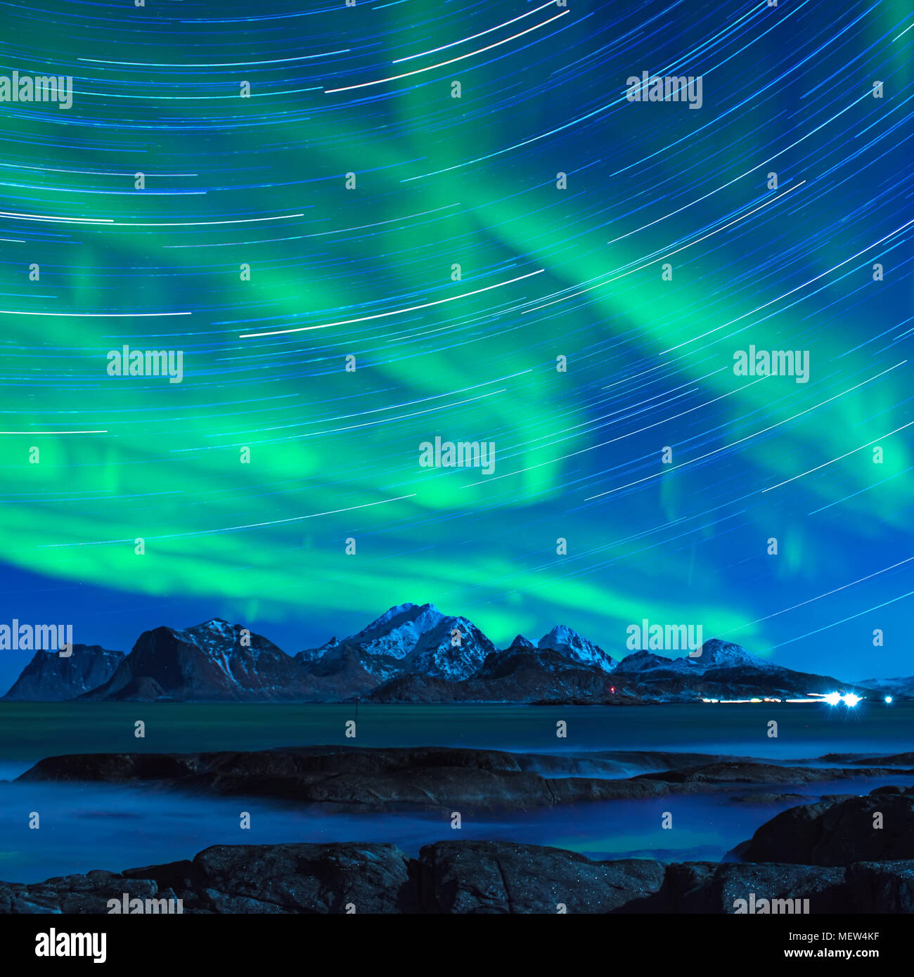 Northern Lights in Norway Stock Photo