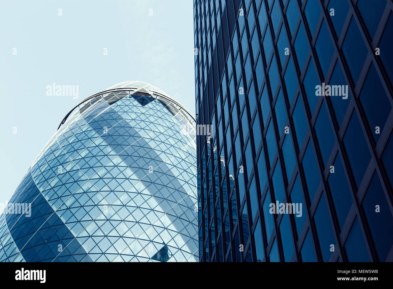 Modern architecture buildings in City of London with blue sky Stock Photo
