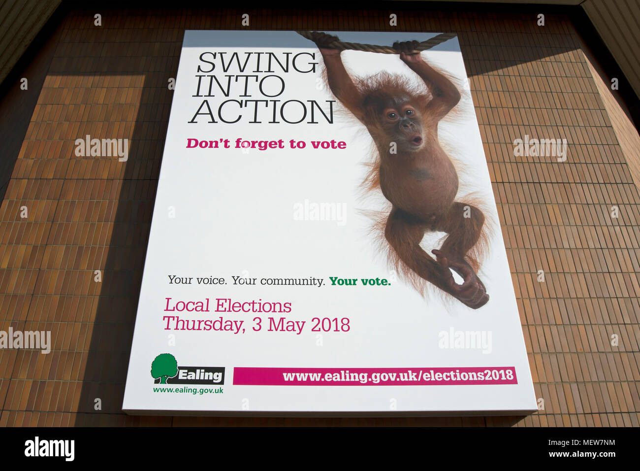 ealing council poster urging people to vote in the local elections of may 2018 Stock Photo