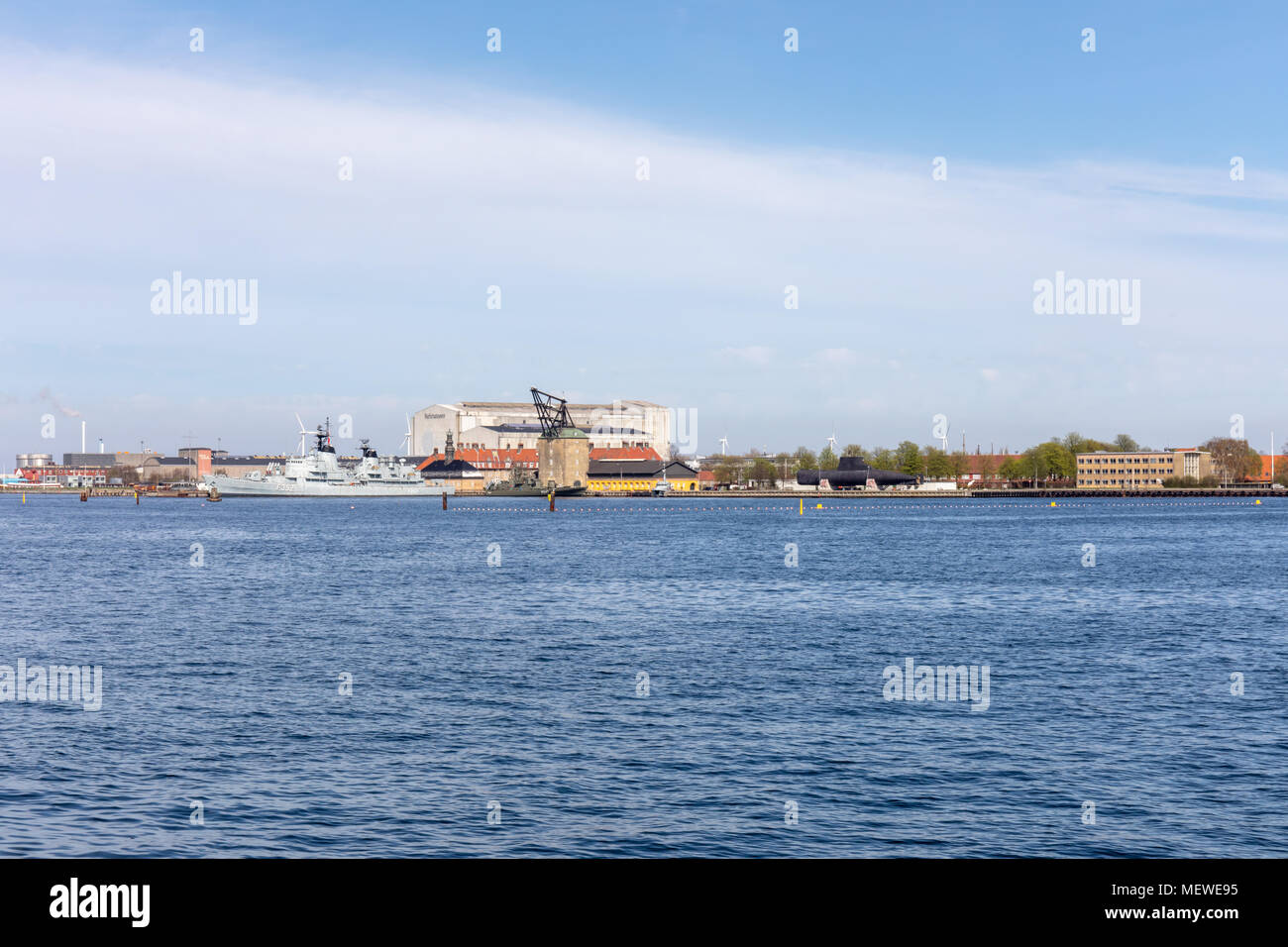 Copenhagen Harbour, view to Holmen; Denmark Stock Photo