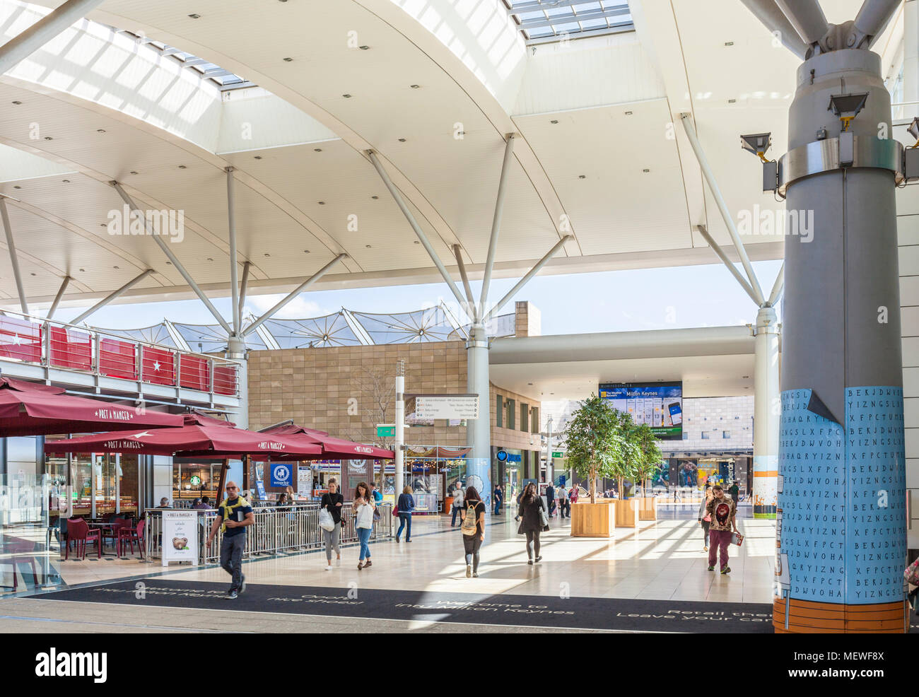Milton Keynes England interior food court of the milton keynes intu