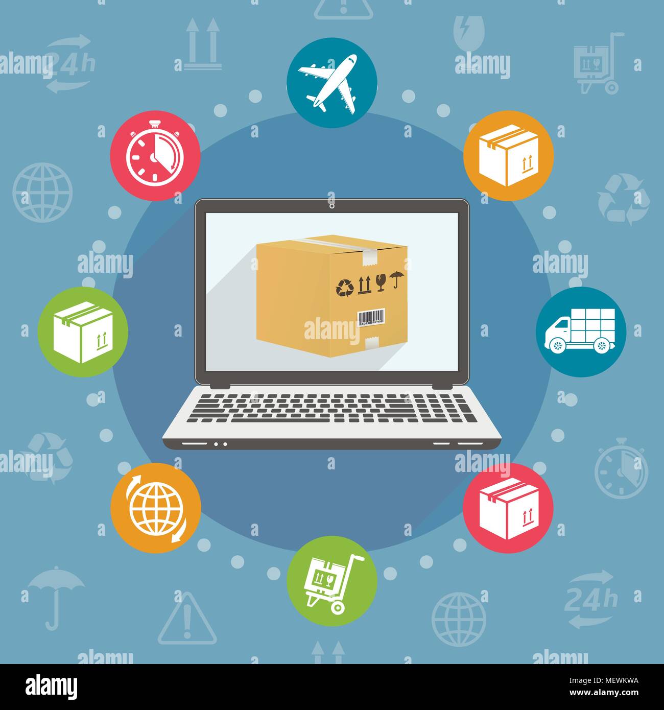 Flat design vector illustration concept for delivery service Stock ...