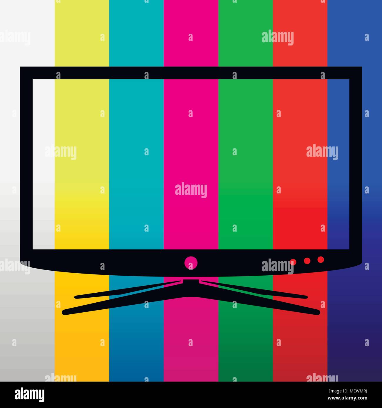 Applique tv set on test image background. Vector illustration EPS10. Stock Vector