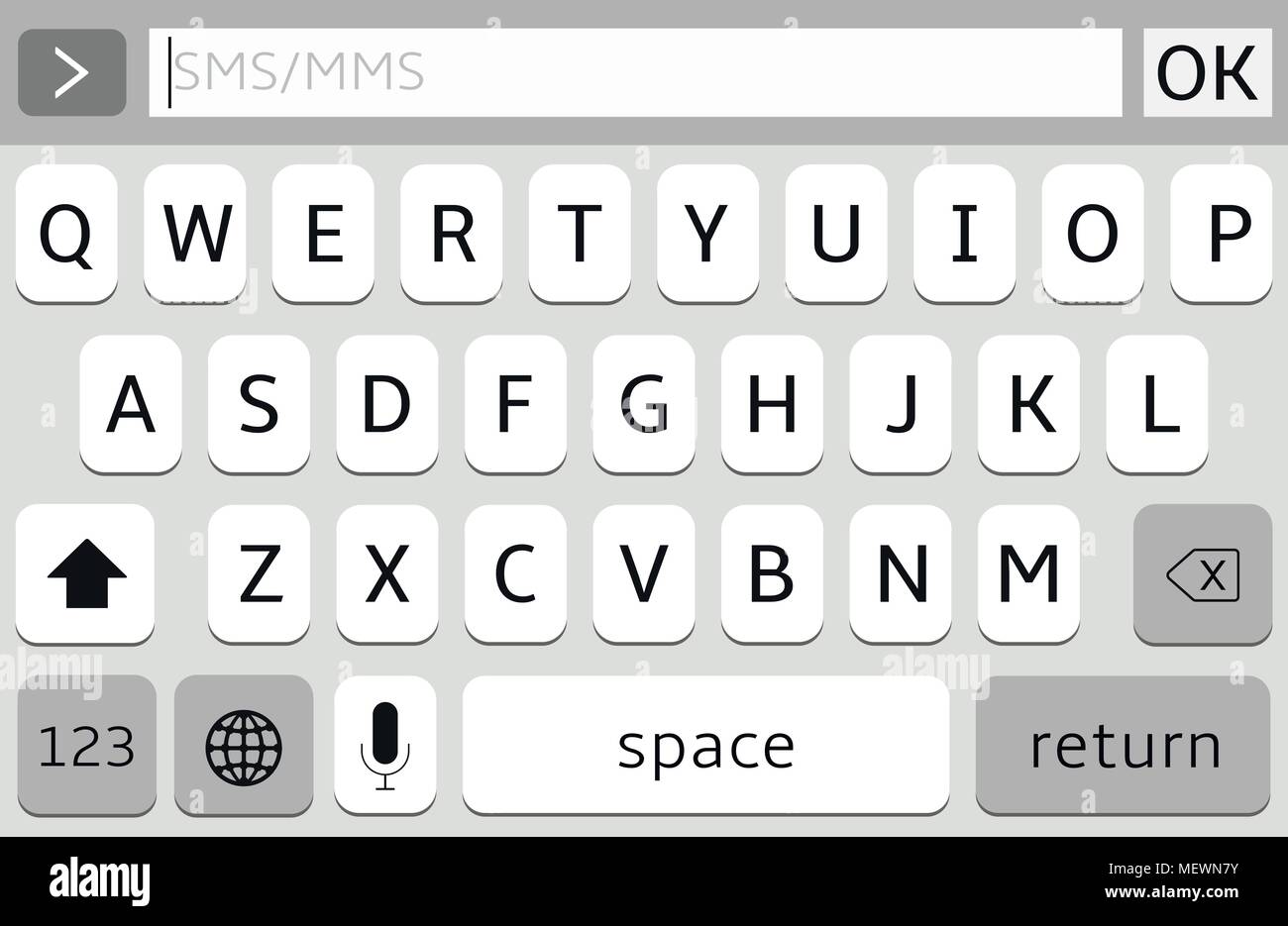 Modern smartphone keyboard of alphabet buttons. Mobile keyboard. Vector  illustration Stock Vector Image & Art - Alamy