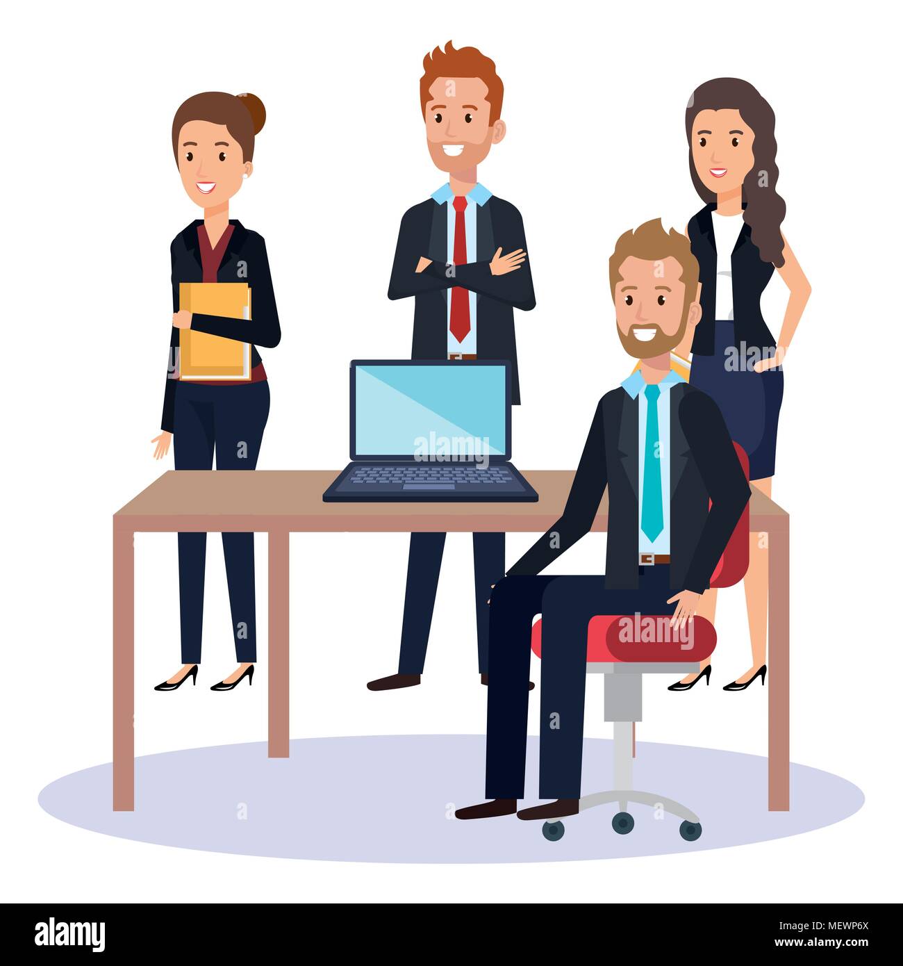 resources human office company scene with businesspeople Stock Vector ...
