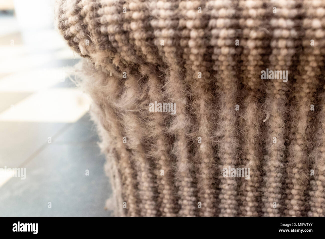 Cat scratch damage on stripy stairs carpet Stock Photo Alamy