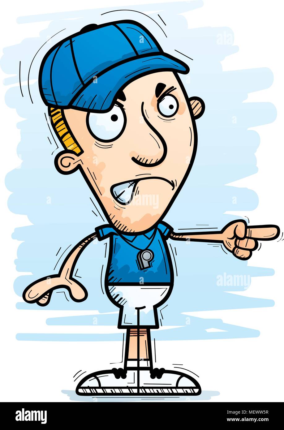 A cartoon illustration of a man coach looking angry and pointing Stock  Vector Image & Art - Alamy
