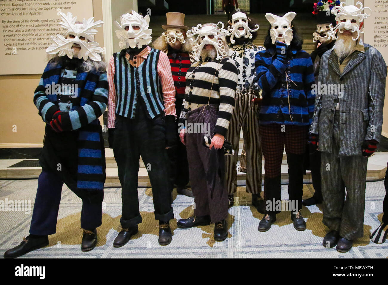 Models Wearing Collection Highlights By British Menswear Designer John Alexander Skelton Stages Fashion In Motion At Victoria And Albert Museum A Graduate Of London College Of Fashion And Central St Martin S John