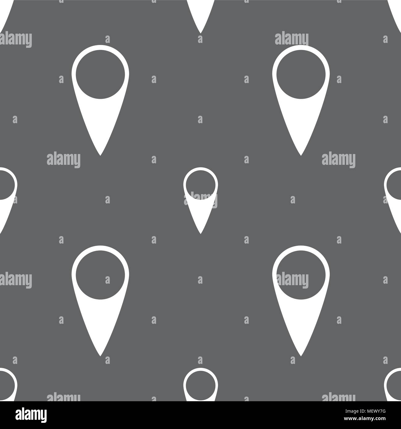 Map pointer icon. GPS location symbol. Seamless pattern on a gray ...