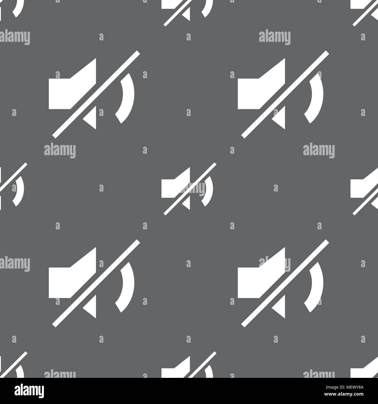 Mute speaker sign icon. Sound symbol.. Seamless pattern on a gray ...