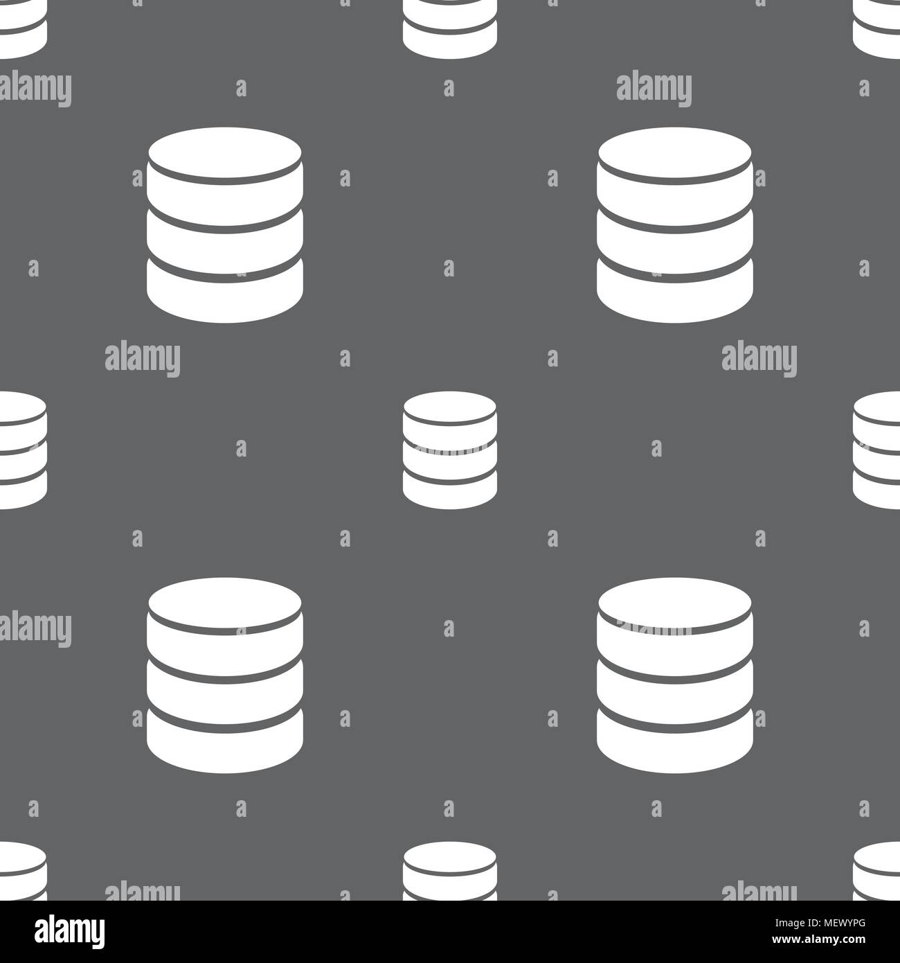 Hard disk and database sign icon. flash drive stick symbol. Seamless pattern on a gray background. Vector illustration Stock Vector